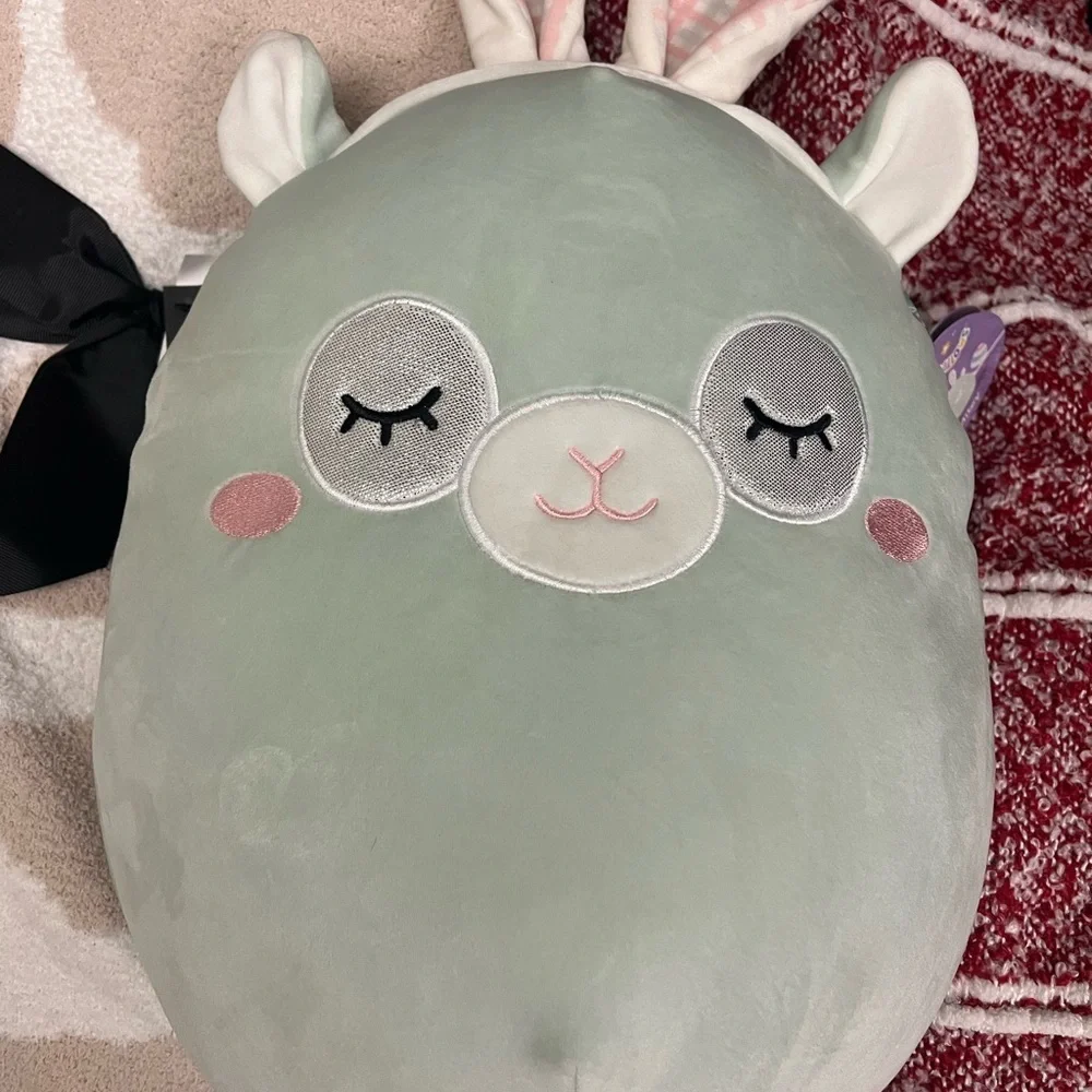 Squishmallows NWT Green Bunny Ears Plush MILEY LLAMA EASTER new mint green